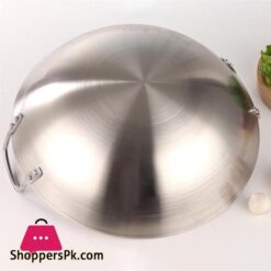Stainless Steel Wok Round Bottom Wok Capacity Saute Pan - 32Cm