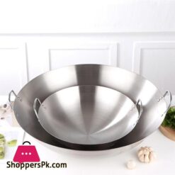 Stainless Steel Wok Round Bottom Wok Capacity Saute Pan - 32Cm