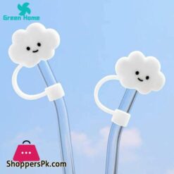 Green Home Straw Dust Cover Cloud Shape Innovative Cloud Smiley Face Straw Cover