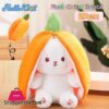 Strawberry Rabbit Plush Cute Bunny 2 In 1 Long Ear Fruit Animal Stuffed Dollplush Toys Creative Transformation Of Rabbit Doll Plush Doll Reversible Carrot Strawberry Bunny Plush