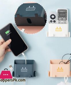 Wall-Mounted Storage Box Storage Rack Shelf Organizer Hooks Remote Control Mobile Phone Holder