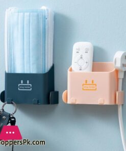 Wall-Mounted Storage Box Storage Rack Shelf Organizer Hooks Remote Control Mobile Phone Holder - Image 2