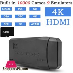 Wireless Retro Game Console Plug And Play Video Game Stick Built In 10000 Games9 Classic Emulators 4K High Definition Hdmi Output For Tv With Dual 24G Wireless