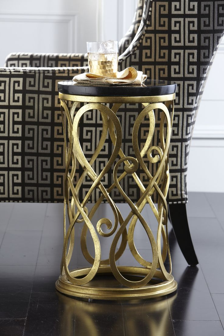 Black &Amp; Gold Coffee Table For Living Room &Amp; Office