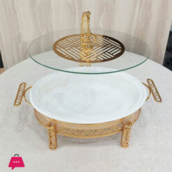Brilliant Oval Dish With Candle Stand - 16 Inch