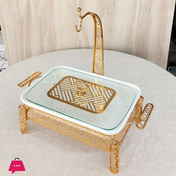 Brilliant Rectangle Dish With Candle Stand - 15 Inch 3 Brilliant Rectangle Dish With Candle Stand - 15 Inch
