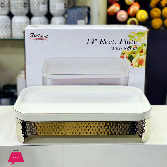Brilliant Rectangle Serving Plate With Stand 14 Inch 3 Brilliant Rectangle Serving Plate With Stand 14 Inch