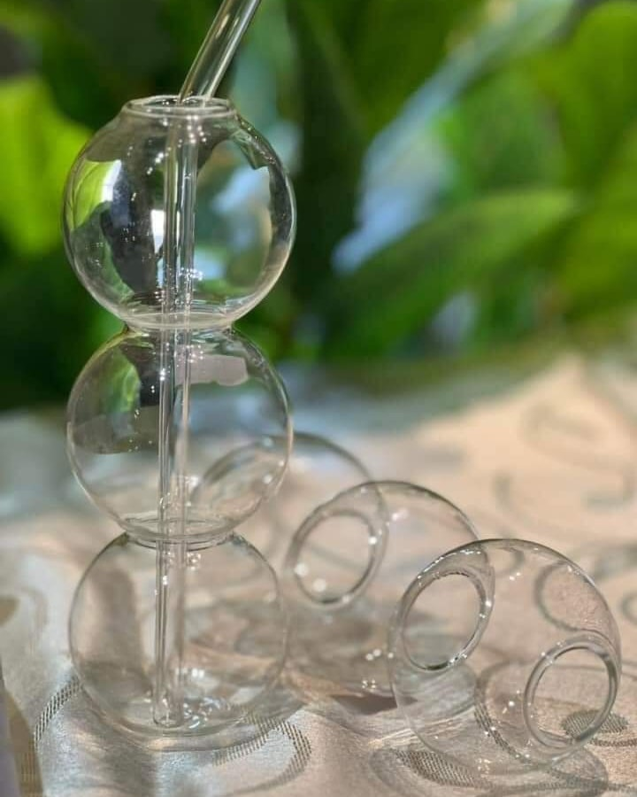 Clear Glass Bubble Hydroponic Straw Glass