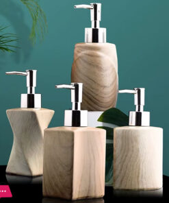 Creative Wood Grain Ceramic Soap Dispenser Lotion Bottle