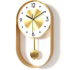 Decorative Modern Pendulum Wall Clock Decorative &Amp; Unique Metal Frame Contemporary Design Wall Clock For Living Room