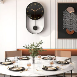 Decorative Modern Pendulum Wall Clock Decorative &Amp; Unique Metal Frame Contemporary Design Wall Clock For Living Room