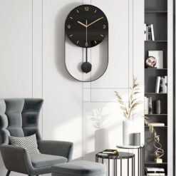 Decorative Modern Pendulum Wall Clock Decorative &Amp; Unique Metal Frame Contemporary Design Wall Clock For Living Room