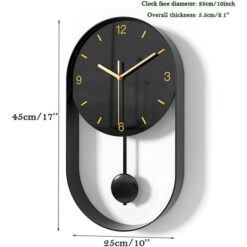Decorative Modern Pendulum Wall Clock Decorative &Amp; Unique Metal Frame Contemporary Design Wall Clock For Living Room