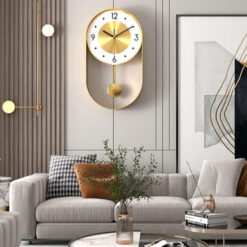 Decorative Modern Pendulum Wall Clock Decorative &Amp; Unique Metal Frame Contemporary Design Wall Clock For Living Room