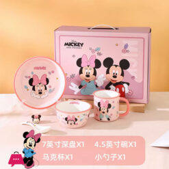 Disney Mickey &Amp; Minnie Ceramic Dinner Set 4 Pieces
