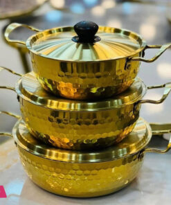 Golden Cooking Pot Hammer Pattern with Cover Special Pot for Golden Instant Noodle Pot for Cooking 20CM