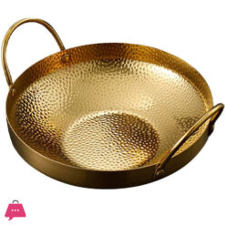Golden Double Handle Pot Stainless Steel Pan Stovetop Cooking Pot - 30CM