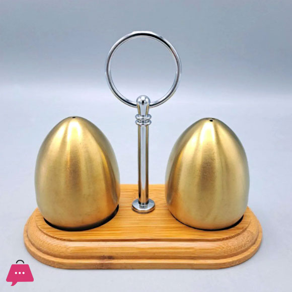 Golden Egg Stainless Steel Salt &Amp; Pepper Shaker Set 3 Golden Egg Stainless Steel Salt &Amp; Pepper Shaker Set