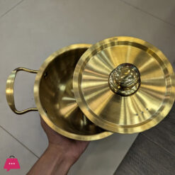Golden Pot Koreanstyle Noodle Pot With Double Handles Cooking Soup Pot Stainless Steel -18Cm