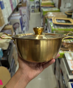 Golden Pot Koreanstyle Noodle Pot With Double Handles Cooking Soup Pot Stainless Steel -22Cm - Image 4