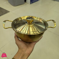 Golden Pot Koreanstyle Noodle Pot With Double Handles Cooking Soup Pot Stainless Steel -18Cm