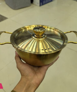 Golden Pot Koreanstyle Noodle Pot With Double Handles Cooking Soup Pot Stainless Steel -22Cm - Image 5