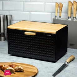 Hausroland Stainless Steel &Amp; Wooden Bread Box