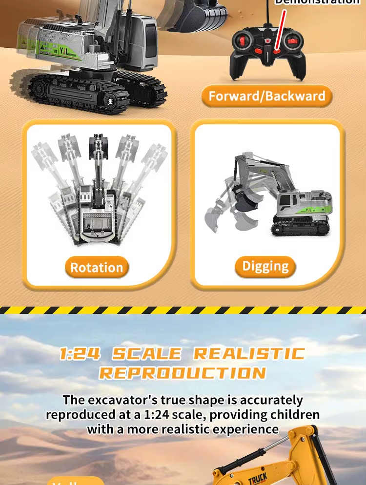 Heavy Construction Remote Control Excavator Toys Kids
