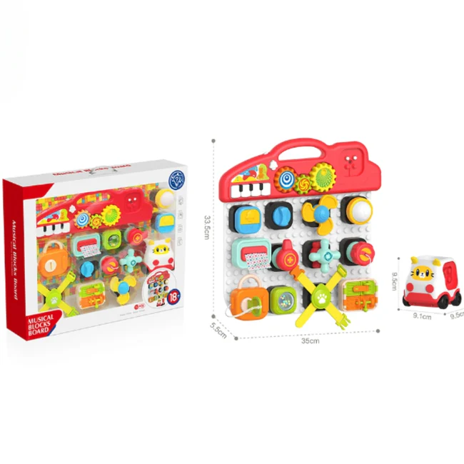 Huanger Musical Blocks Board Musical Activity Busy Board