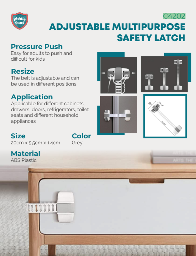 Kiddie Guard Adjustable Multipurpose Baby Safety Kid Safety Lock Door Lock 1-Pcs