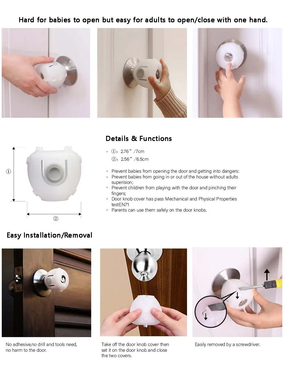 Kiddie Guard Door Knob Cover - Pack Of 2