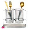 Kitchen Utensil Holder For Countertop, Utensil Cup With Tray, Removable Cups