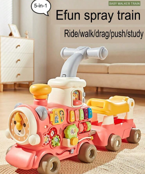 Multifunctional 5In1 Baby Walker Train Baby Walker