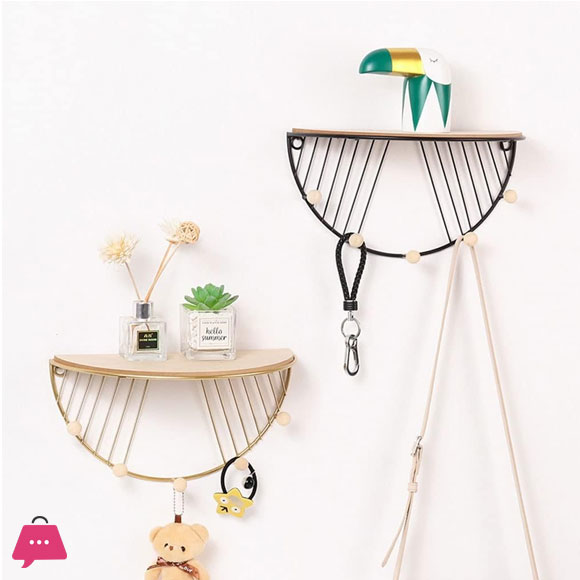 Nordic Style D Shape Wall Hanging Shelf ( Living Room Decoration )