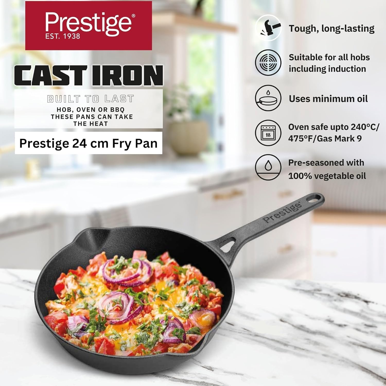Prestige Cast Iron Fry Pan Cast Iron Skillet Pan 20 Cm - 48888