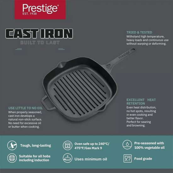 Prestige Cast Iron Grill Pan 25Cm - 48886