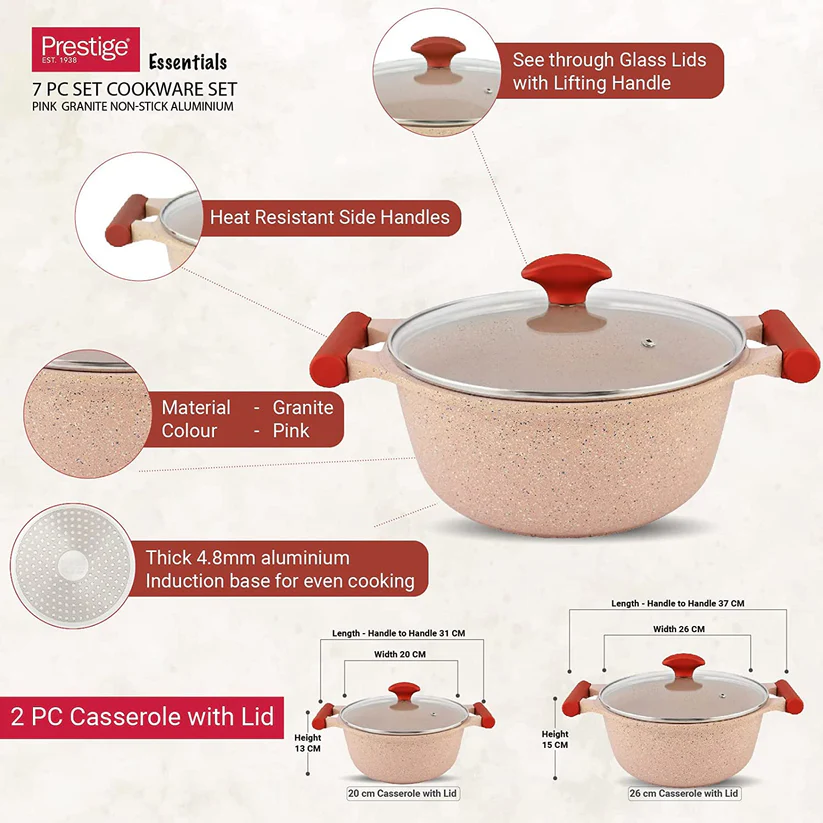 Prestige Essentials 7 Pcs Set - Pink - 80961