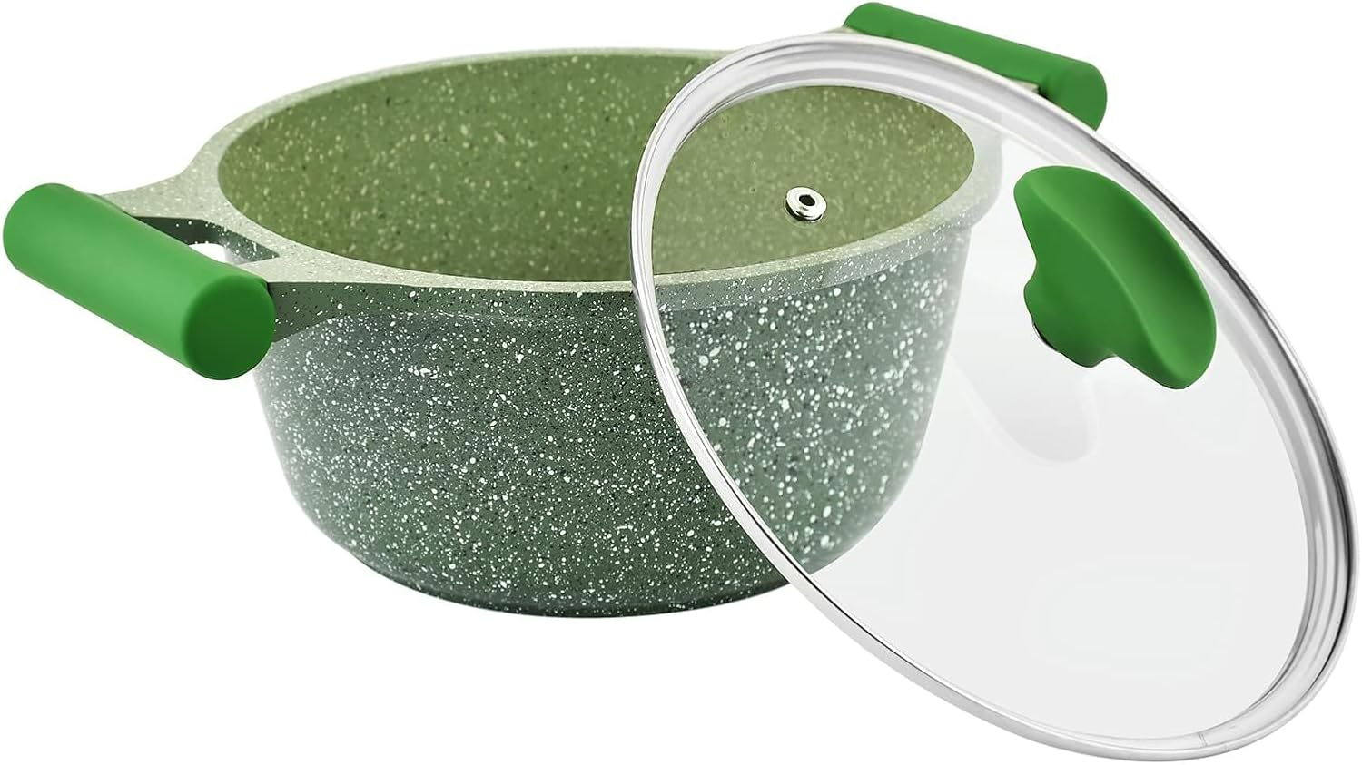 Prestige Essentials Granite 7 Piece Non-Stick Cast Aluminium Cookware Sets Induction Base - Green - 80960