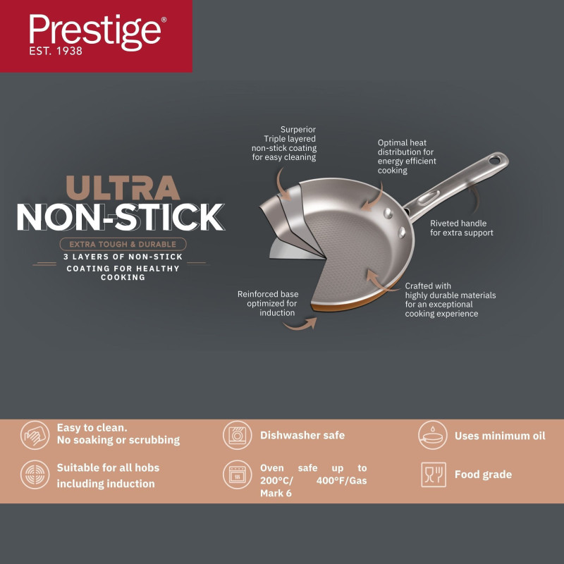 Prestige Ultra Frypan With Pan Holder 29 Cm - 22608 10 Prestige Ultra Frypan With Pan Holder 29 Cm - 22608