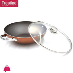 Prestige Ultra Non Stick Kadai With Glass Lid And Induction-Based Triple Layered Non-Stick Coated Wok - 28Cm