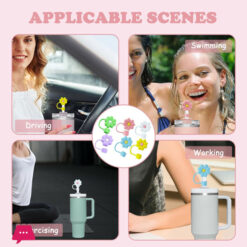  Stanley Straw Cover Silicone Straw Cover 3D Flower