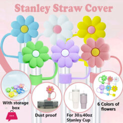 Stanley Straw Cover Silicone Straw Cover 3D Flower
