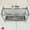 2-Tier Pure Stainless Steel Non Magnetic Dish And Plates Rack