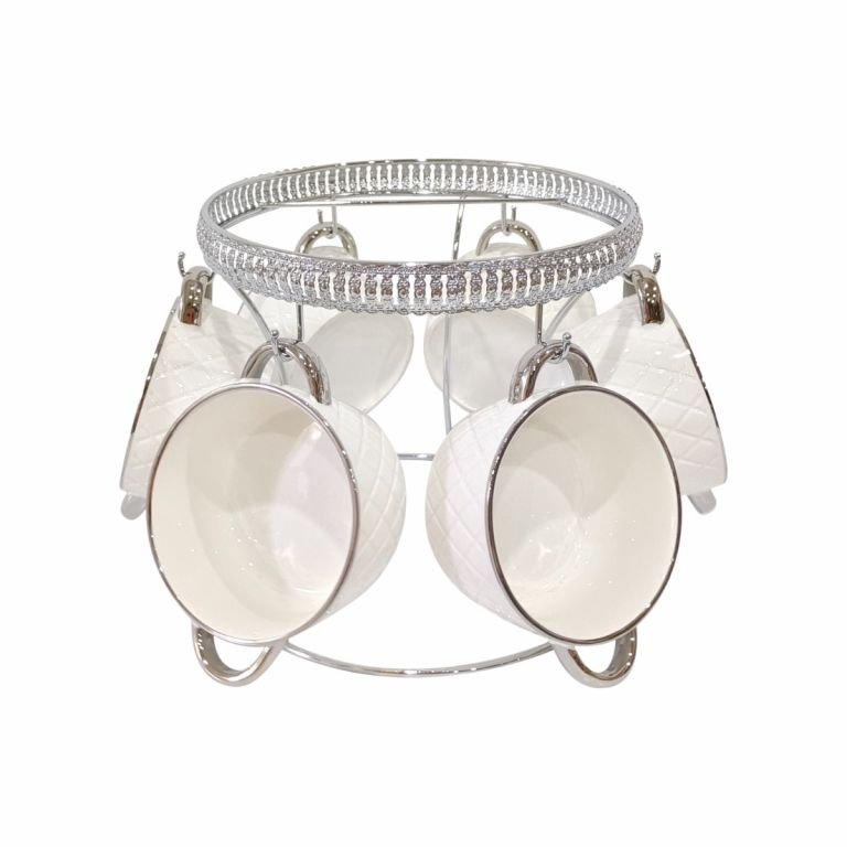 Soup Serving Set White-Silver 7-Piece