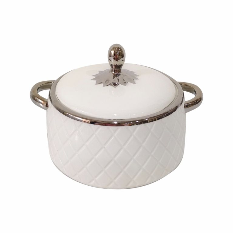 Soup Serving Set White-Silver 7-Piece