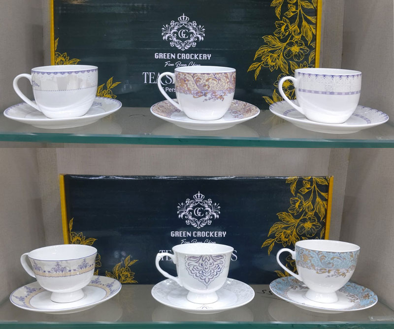 Spk Fine Bone China Tea Cup And Saucer 6+6