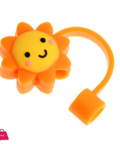 Straw Cover Silicone Straw Cover Smily Sun