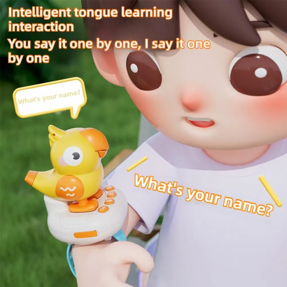 The Smart Electronic Toy For Children Cuckoo Parrot Is Equipped With Artificial Intelligence And Can Be Controlled By Voice And Dialogue