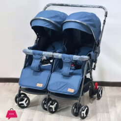 Twin Lightweight Travel Stroller Double Shock Absorbing Stroller Folding Stroller Newborn Baby Two-Way Swivel Seat Baby Stroller