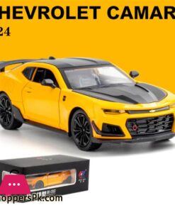 1/24 Alloy Die Cast Camaro Sports Car Model Toy Vehicle Simulation Sound Light Pull Back Collection Toys For Children